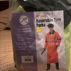 Rothco Hi-Vis Orange Reversible Rain Parka